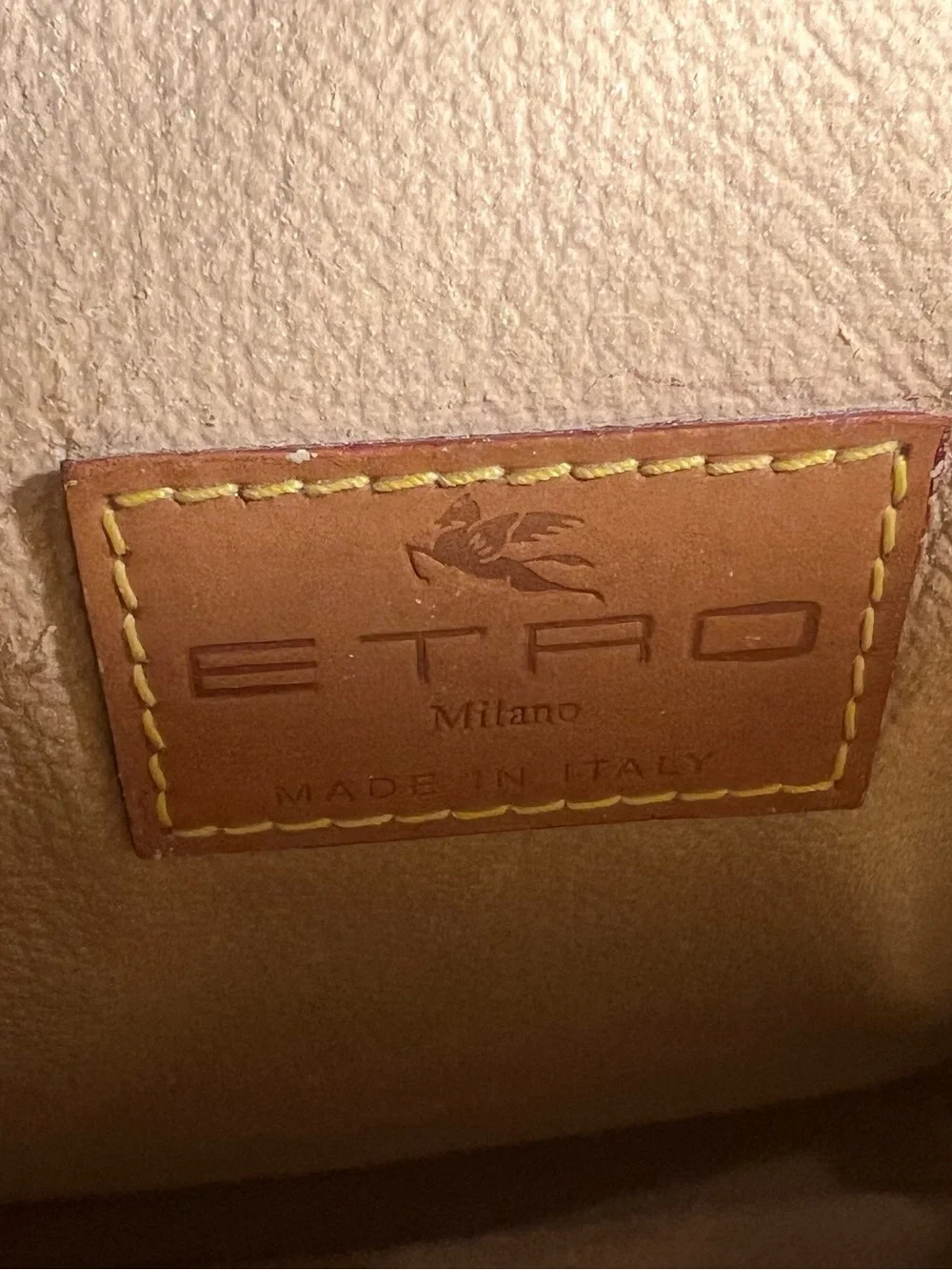 7088: Etro Paisley Leather Zip Portfolio Clutch Pouch Italy